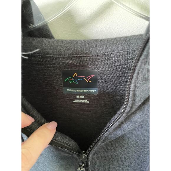 Greg Norman Quarter Zip Hooded Lux Fleece Shirt Gray Size Medium NEW - Picture 5 of 8